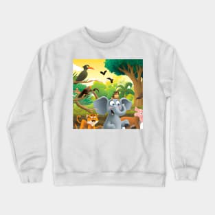 Elephant and friends Crewneck Sweatshirt
